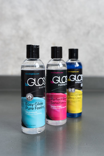 Easy Glide von beGLOSS – Hilfe beim Latex-Anziehen
